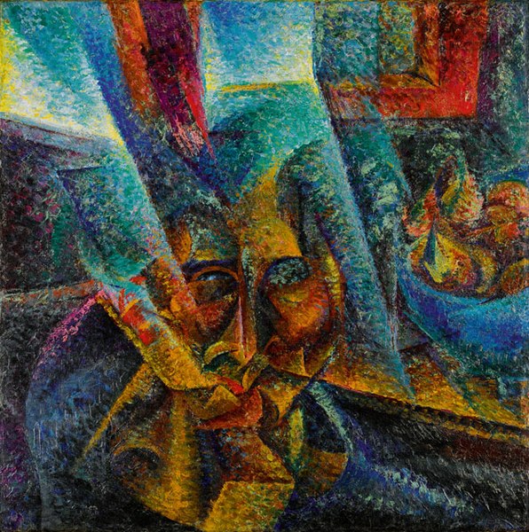 Umberto Boccioni, Testa, luce ambiente, 1912